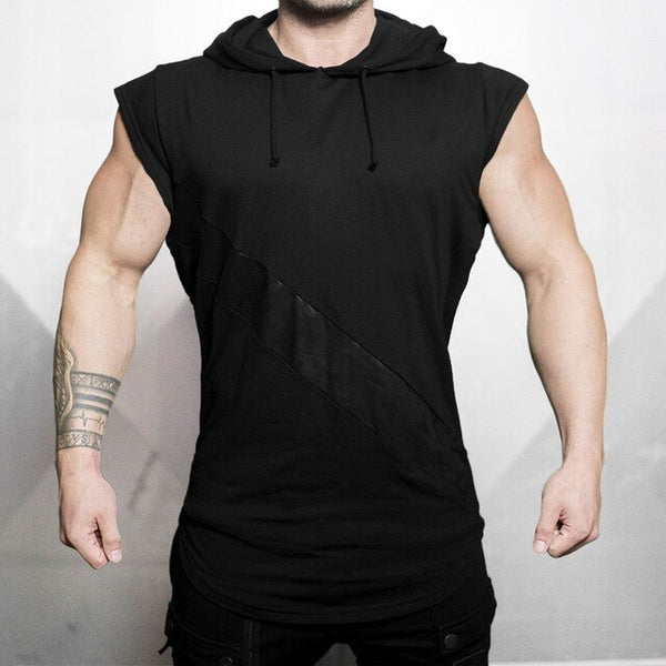 Men Bodybuilding Tank Top sleeveless Hoodie Sweatshirt Summer Gyms Fitness Workout Casual Fashion Singlet Vest Crossfit Clothing