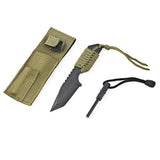 Sharp Blade Survivor Camping Tanto Knife with Fire Starter