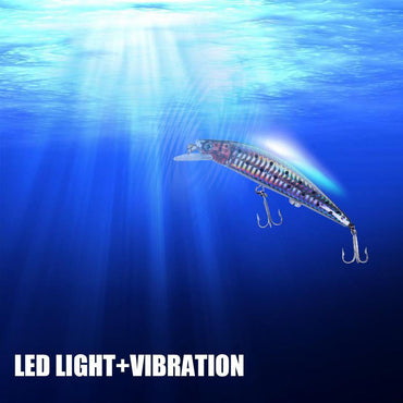 Twitching Fishing Lures Bait Electric Life-like vibrate fishing Lures USB Rechargeable Flashing LED light