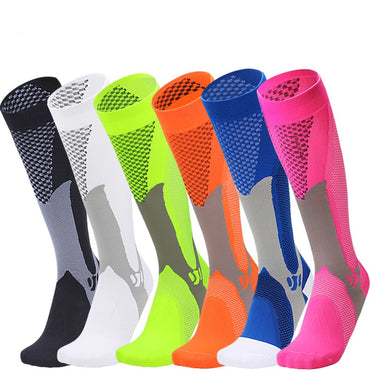 Men&Women New Compression Long Running Socks Men High Elastic Sports Stocking Running Cycling High Compression Leg Support