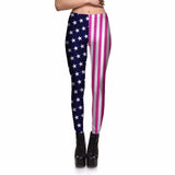 Full Length Fitness Leggings American Flag Print Women Workout Pants 2xL 3xl 4XL Plus Size Leggins For Girls