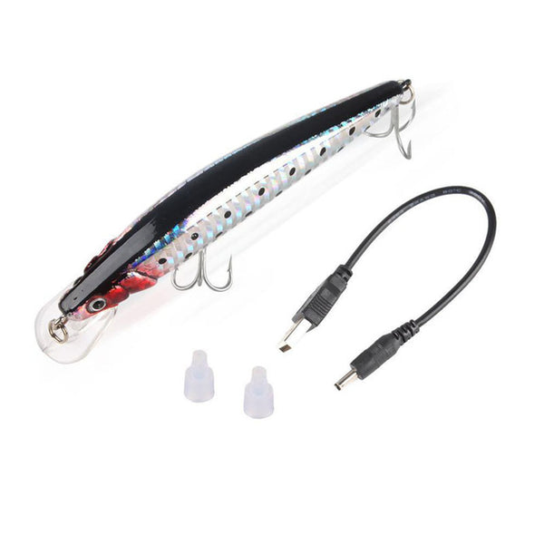 Twitching Fishing Lures Bait Electric Life-like vibrate fishing Lures USB Rechargeable Flashing LED light