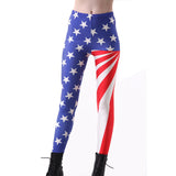 Full Length Fitness Leggings American Flag Print Women Workout Pants 2xL 3xl 4XL Plus Size Leggins For Girls