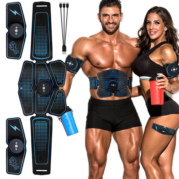 12 Pads EMS Abdominal Muscle Toning Trainer ABS Stimulator Toner