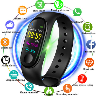 M3 Smart sports watch Heart Rate Blood Pressure Monitor Fitness Tracker Pedometer Watch